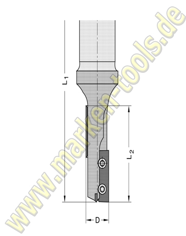 Ø18x50x130mm Z1+1 Wechselplatten-Schaftfräser HM HW S=25-