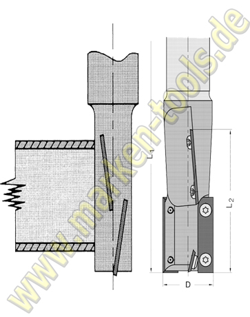 Ø 30x75x145mm Wechselplatten-Schaftfräser Z2+2 S=25-