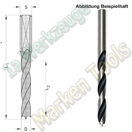 HS HSS Dübelbohrer Dübelochbohrer Ø 16mm x85x120mm Schaft 10mm  L.