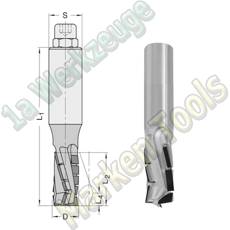 DP Dia Fräser Ø 12.7mm x28x85mm  JSO Schaftfräser Z3 DIAMATIC-2 S=12x45-