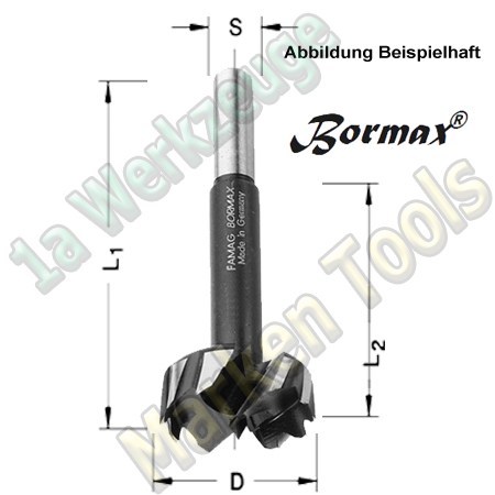 Forstnerbohrer Famag Bormax, Satz 6-teilig im Holzkasten WS Ø15,20,25,30,2 X 35mm