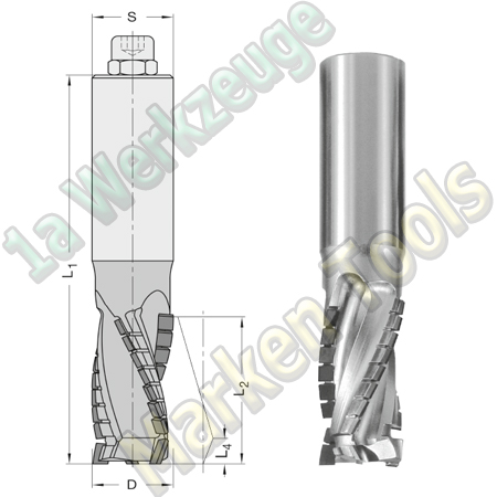DP Dia Fräser Ø 20mm x48x125mm JSO Schaftfräser Z3 DIAMATIC 15551 S=20x55