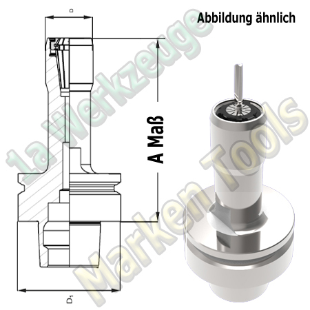 HSK 63F CNC Spannzangenfutter ER16 426E  Spannzange A=76mm D=29mm Zeta Innenmutter