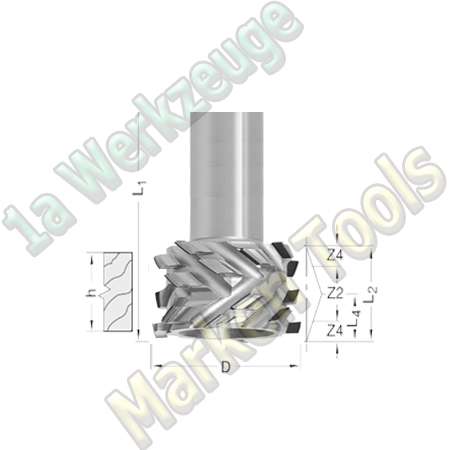 DP Dia Fräser Ø 50mm x48x110mm  Füge-Falz Fräser Z4+2+4 SUPER FINISH S=25x60