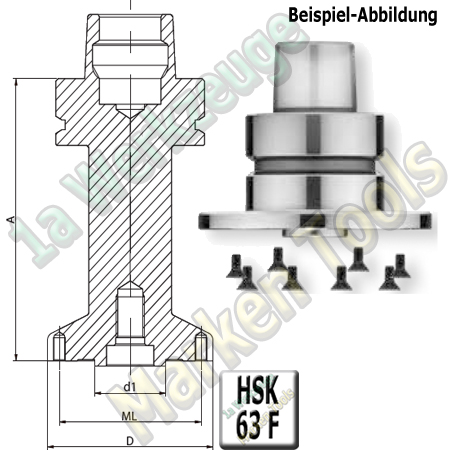 HSK 63F EASY FIX Sägeblattaufnahme Ø106mm  A=50mm für Homag Drive 5c/+-
