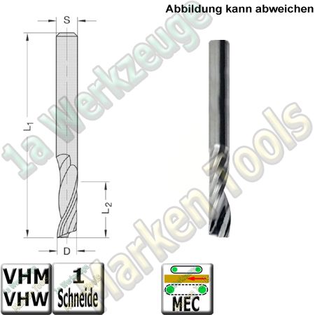 Spiral Schlichtoberfräser 5x17x50 Z1 S=5mm VHM VHW RR