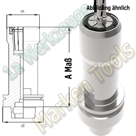 HSK 63F CNC Spannzangenfutter OZ25 462E Spannzange A=175mm D=53mm Zeta Innenmutter