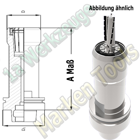 HSK63E Spannzangenfutter A=115mm D=48mm Zeta Innenmutter Spannzange ER32/470E-