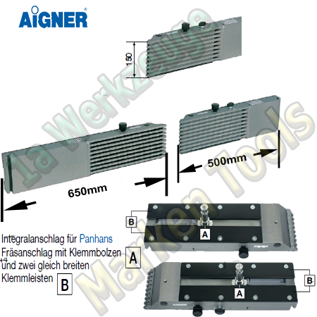 Aigner Integralanschlag Panhans Fräsanschlag Typ 204, 650mm 500mm x 150mm-