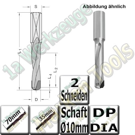 10mm DP Dia Dübelbohrer Dübellochbohrer Ø 10mm x35x70mm Schaft 10mm-