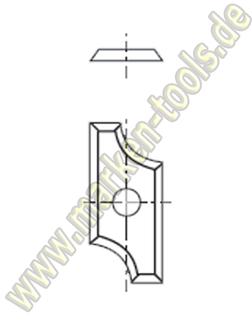 HM Abrund-Wendemesser HW 19.5x9x1.5 Z4 Radius=2