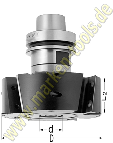 CNC Füge-Falzfräser Wendeplatten Ø150x50x30mm Z2+2+ V2+2 HSK63F Dorn montiert-