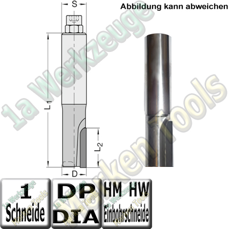 DP Dia Fräser Ø 12mm x25x70mm  Schaftfräser Z1 JSO DIANOVA-UNO S=12x35-