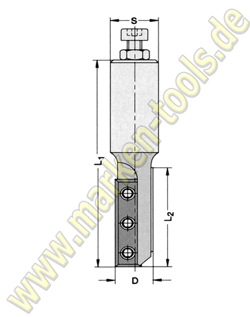 Ø20x55x125mm Wendeplatten-Schaftfräser Z2 HM S=25