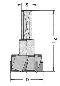 Ø 35mm x 55,5mm Topfbohrer Z3+V3 HW HM S=10x26mm-