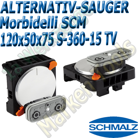 CNC Schmalz Vakuum-Sauger VCBL-S6 120x50x75 360°-15° TV z.B. Morbidelli SCM Flex Flexmatic Start Pilot