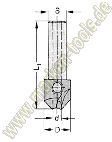 HM Senker 90° S=10x30 für Bohrer 4,5mm L.
