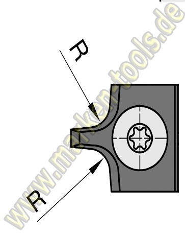 Abrundmesser 15 x 18 x 2 mm, R = 4 mm für Gr.1 T2, VE=2 Stück