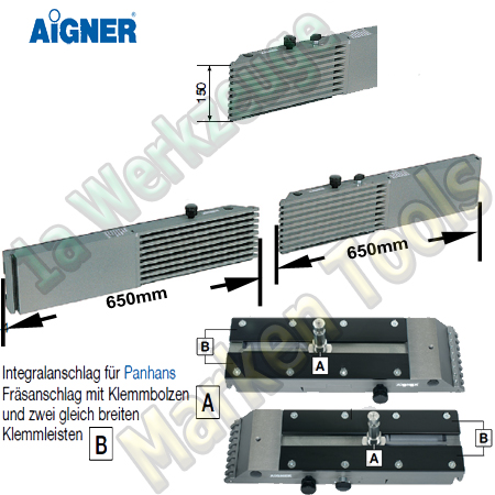 Aigner Integralanschlag Panhans Fräsanschlag Typ 204, 650mm 650mm x 150mm-