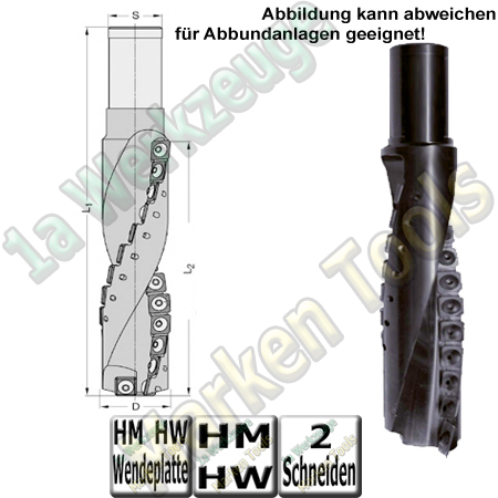 Ø 30x119mm WP-Spiralfräser Fingerfräser Z2 S=30-