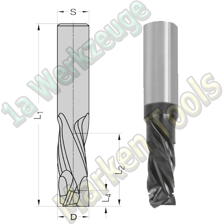 Ø 12mm x24x80mm Z3+3 Schlichtfräser VHW VHM S=12 RR Beschichtet